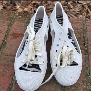 Vivienne Westwood White Cut-Out Lace-Up Sneakers